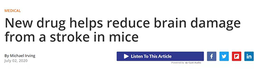 研究发明了一种可以抑制由脑卒中引起的神经元殒命的卵白质TAT-PP-2